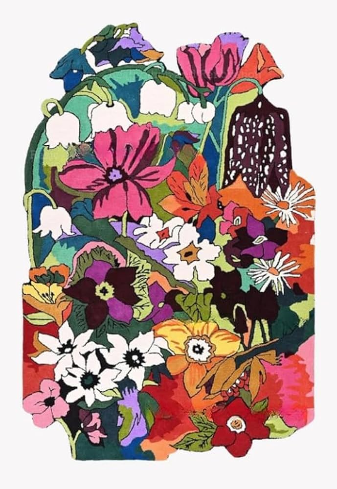 Amazon.com: zia carpets Floral Multi Colored 100% Hand